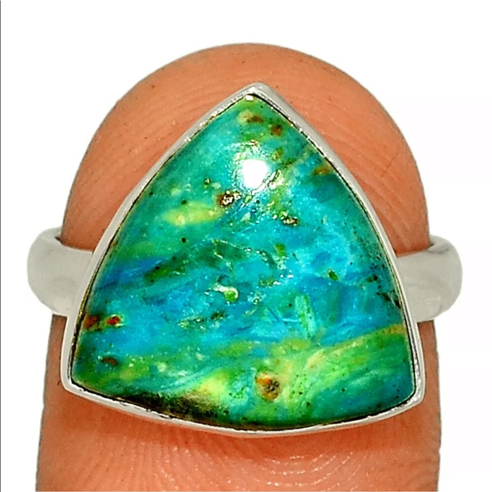 Peruvian Opal silver ring size 7 & 6.5 - Picture 2 of 4